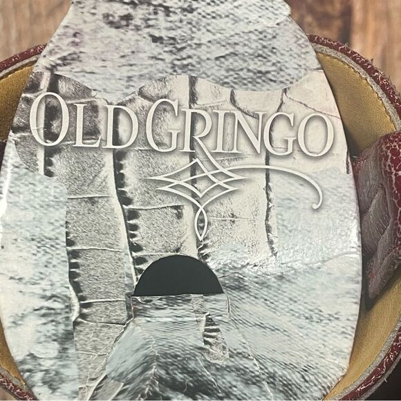 Old Gringo womens red studded distressed cowboy bootsSize 7 1/2 Preowned - Picture 9 of 16